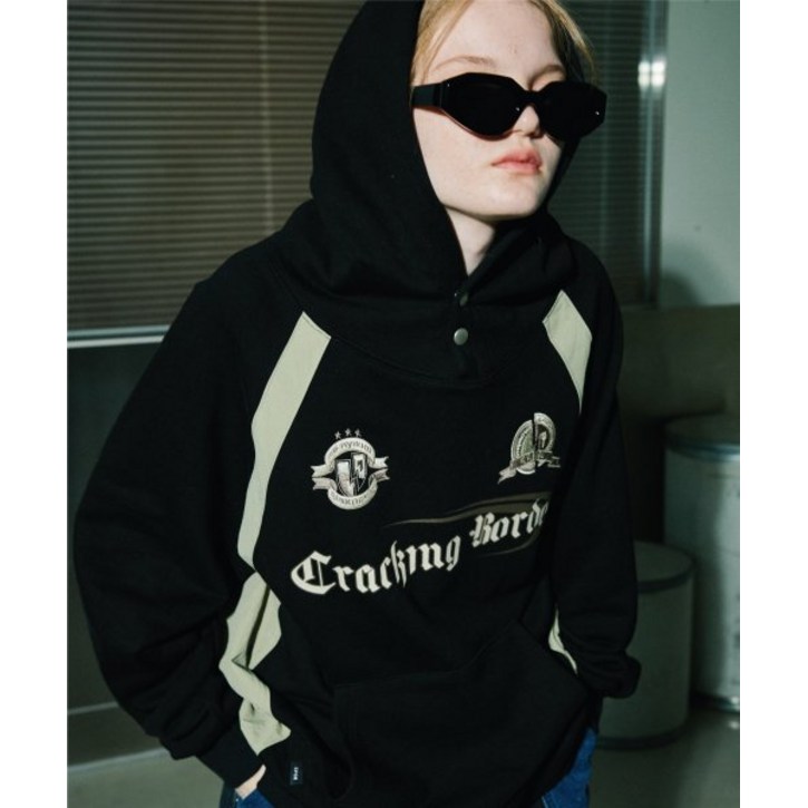 꼼파뇨 크래킹 스냅 레글런 후드티 블랙 7849515