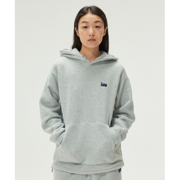 국내매장품 LEE 스몰 트위치 플리스 후드 티셔츠 그레이