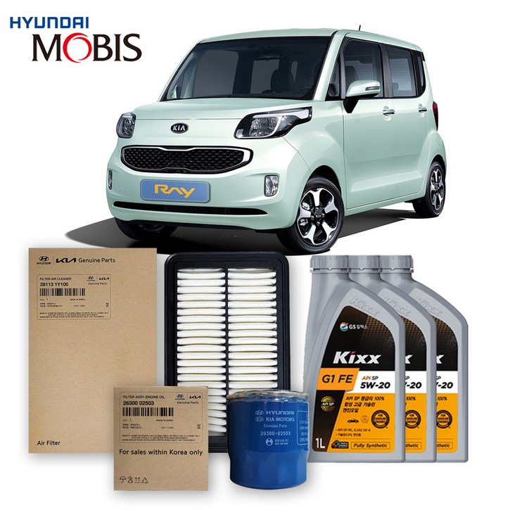 레이 1.0 가솔린 1118년식 킥스합성유순정필터세트 5W20, 1개