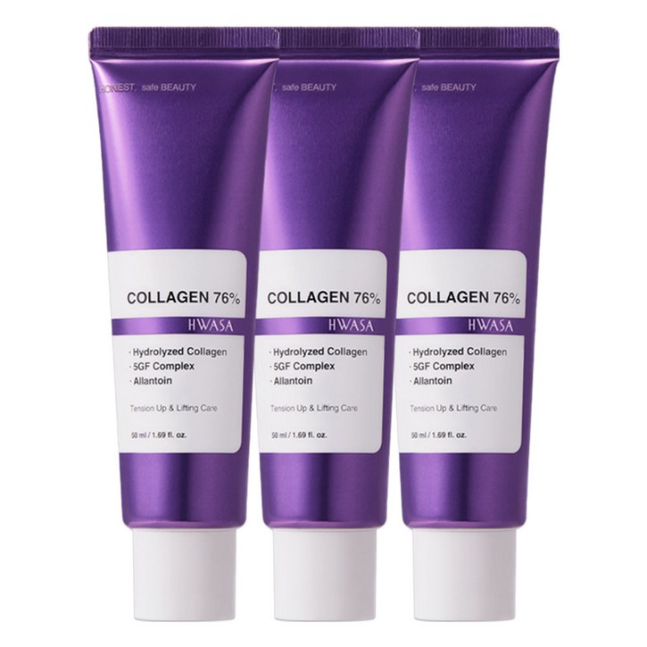 화사 바르는 콜라겐 76 링클 케어 크림 팔자주름 눈가주름 탄력 케어 수분 보습 에센스 크림 저분자 고함량 EGF 펩타이드 크림, 50ml, 3개