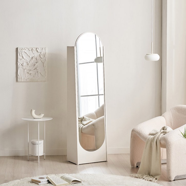 삼익가구 로들리 라운드 수납 전신 거울