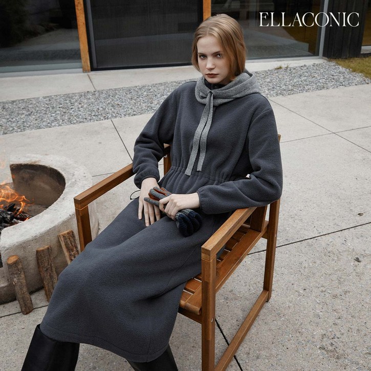 25FW 최신상  엘라코닉 메종어반울라이크 플리스 원피스