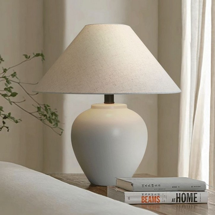도자기 단스탠드 조명 램프 안방 미니멀 무드등