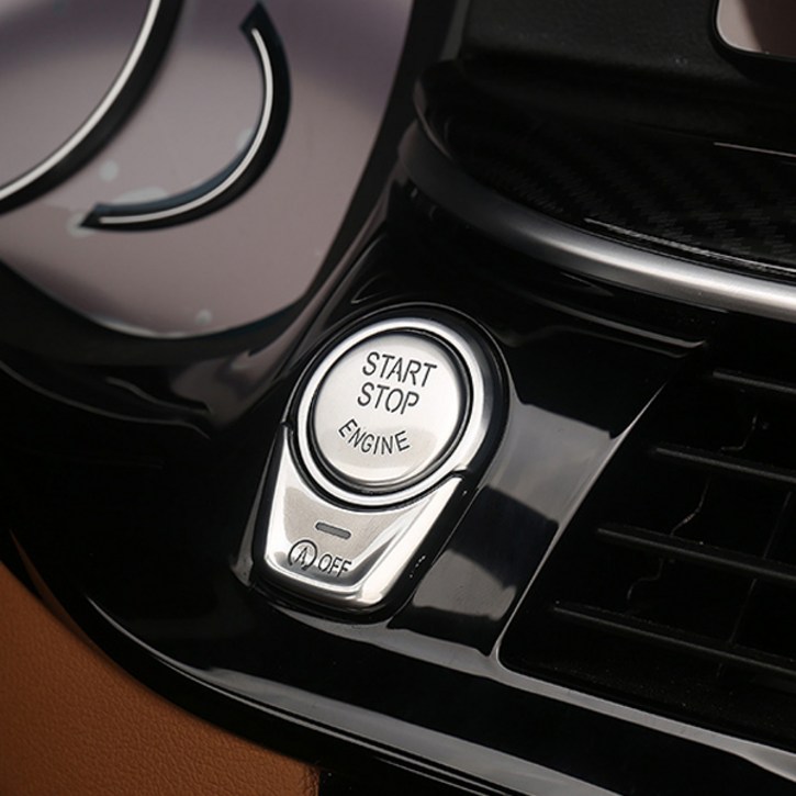 BMW 5시리즈 G30 엔진스타트 버튼 순정형 실버 커버 차 몰딩 호환 용품, 1개