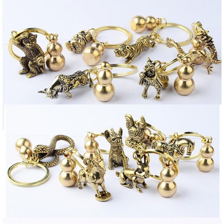뚱보 12지신 키링 십이간지 황동 동물 열쇠고리