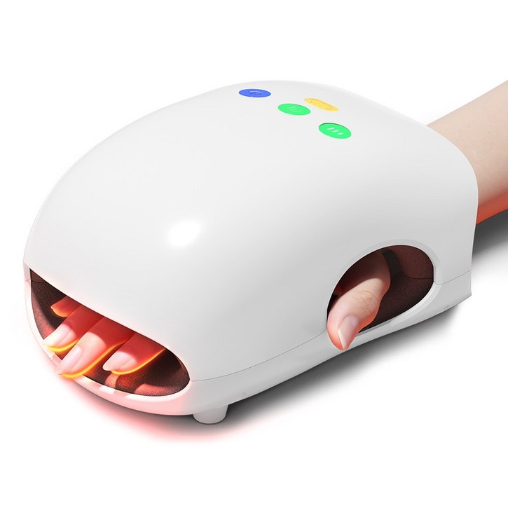 PERFFIER 퍼피어 무선 온열 손마사지기 공기압 안마기 핸드케어 사무실 가정용, 화이트