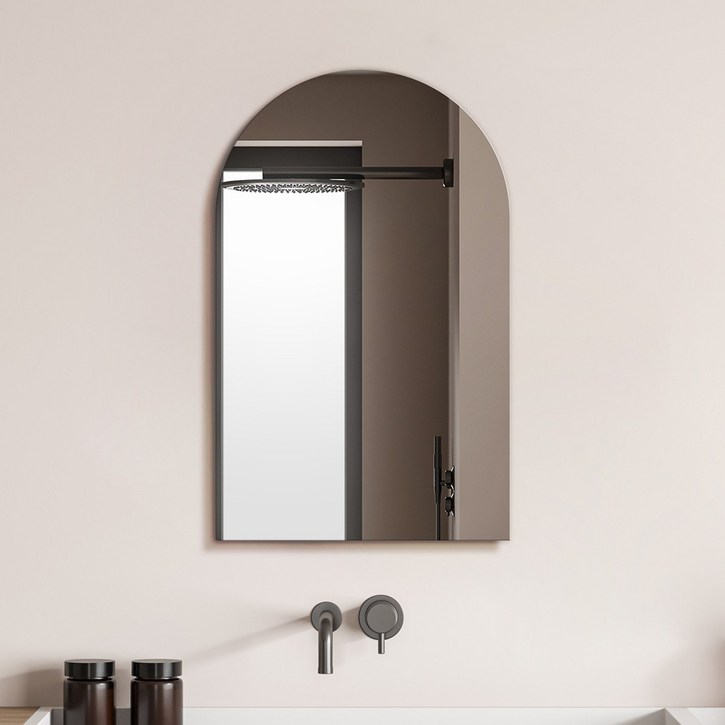 엔틱벽거울 온미러 노프레임 붙이는 거울 벽 부착형 아치형 500X800(mm)