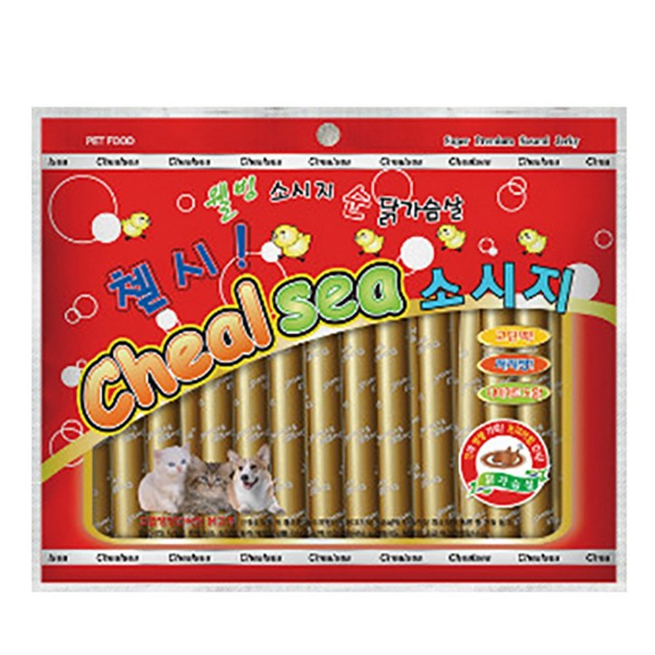 [뉴핫] 강아지간식_첼시 강아지소시지 (28개입_2/4/6/8세트), 8세트, 420g, 닭가슴살