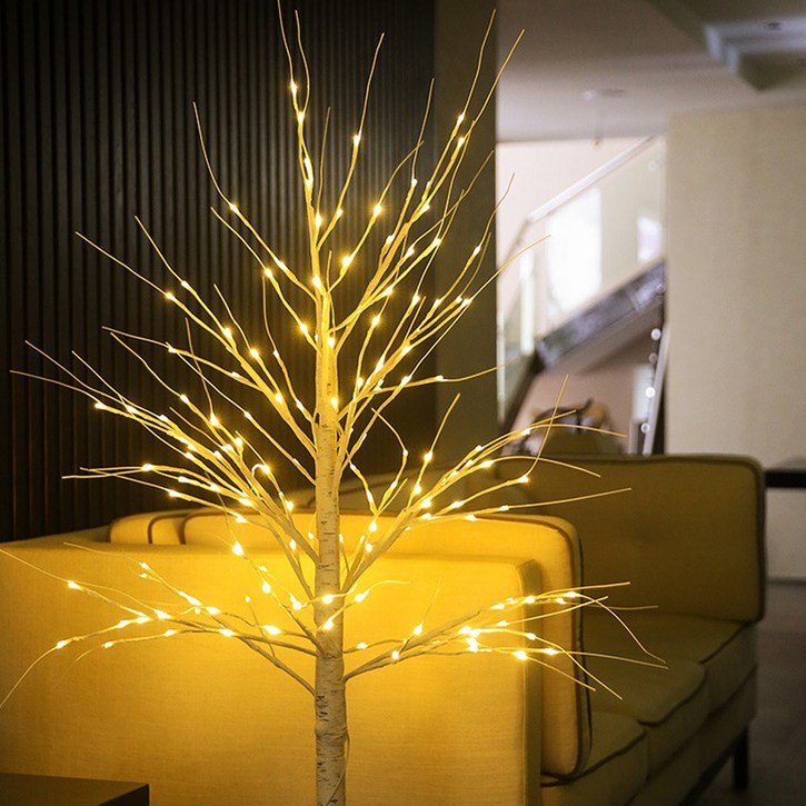 LED 겨울나무 크리스마스 조명 스탠드형 무드등 카페감성 무장식 트리 자작나무 WT180, 2.(LED) 겨울나무 (1.8m)충전기(포함)