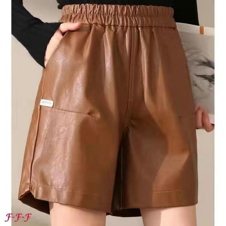 골프 반바지 가을 빅사이즈 겨울 라운딩 연습복 고무줄 4부 pu 가죽