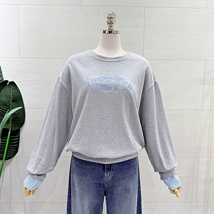 에잇컨셉 커프스 자수 맨투맨 C25J7FTS077