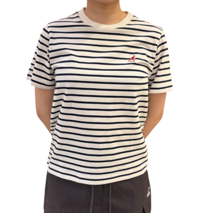 [국내정식매장] 캉골 반팔 티셔츠 Kangol 우먼스 에센셜 스트라이프 2767 네이비