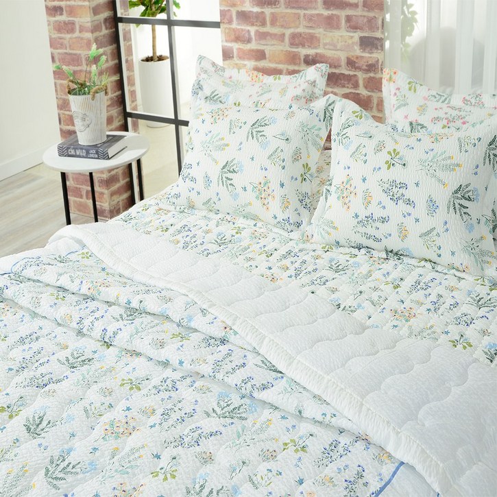 지베누오 국내제조 시원한 시어서커 잔꽃 여름 차렵 이불단품