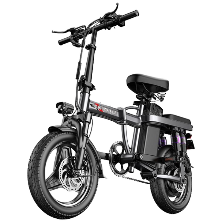 GT 전기자전거접이식 고출력 전동 출퇴근 미니벨로 경량 48V, 블랙, 스틸