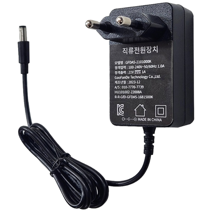 공구엔 전동공구 배터리 충전기 21V 충전기 직류전원장치 DC 어댑터 DC 21V 1A