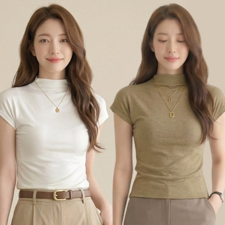 11 드마엘 여성 포코 찰랑 반폴라 반팔 티셔츠델로나