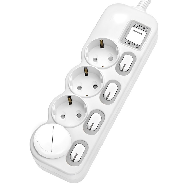 에코파워탭 LED 개별 과부하차단 멀티탭 4구 EPML304SS  안전커버