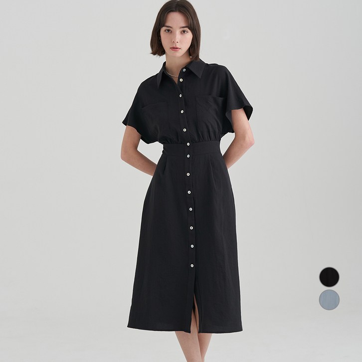 ELLE PARIS 여성용 돌먼슬리브 원피스