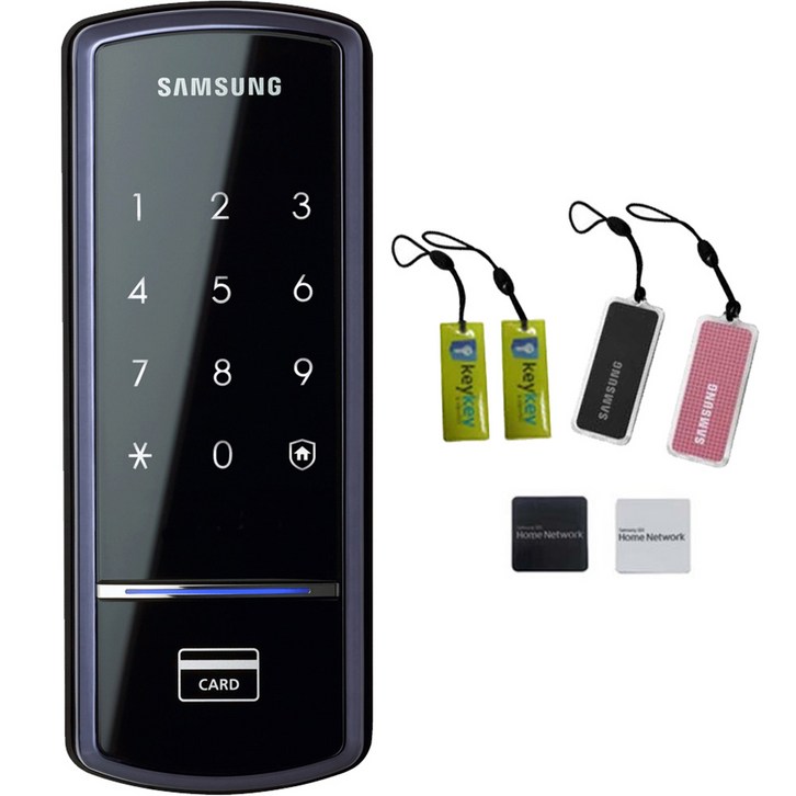 삼성SDS 스마트 디지털 보조키형 도어록 SHS-1321 + 카드키 2p + 걸이형 카드키 2p - 쇼핑뉴스