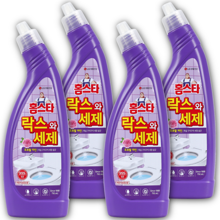 홈스타 락스와세제 후로랄파인, 750ml, 4개