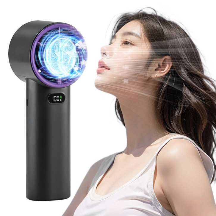 CCAGU 휴대용 선풍기 3600mAh 대용량 초강력 1초 급속 냉각 저소음 에어컨 무선 미니 손풍기, 그레이 CCAGU 휴대용 선풍기 3600mAh 대용량 초강력 1초 급속 냉각 저소음 에어컨 무선 미니 손풍기, 그레이