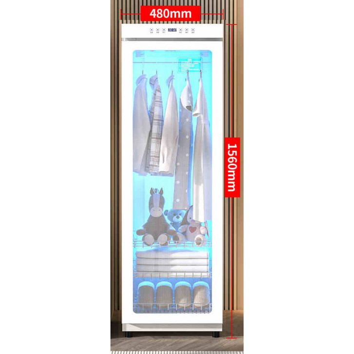 파워케어 1100W 고출력건조 의류관리기 의류 건조기 옷냄새제거 미니 스타일러, 화이트380L
