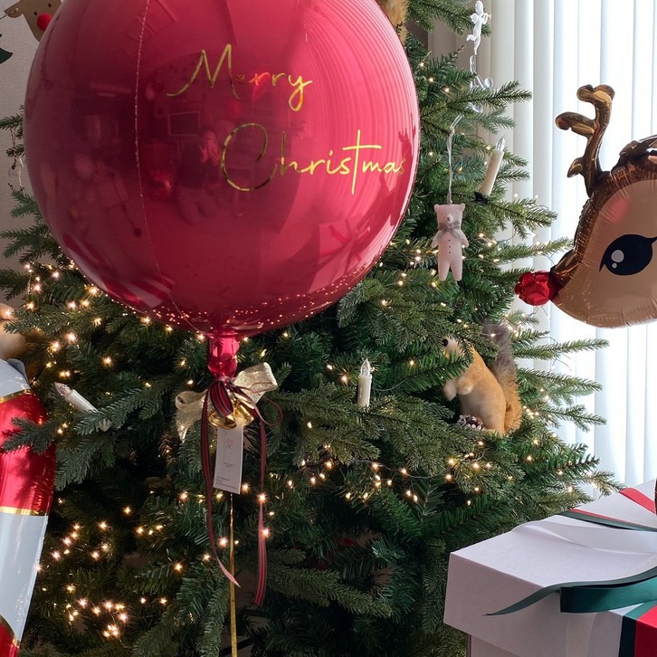 현재의태도 크리스마스 헬륨 레드 옹브레 풍선자체제작