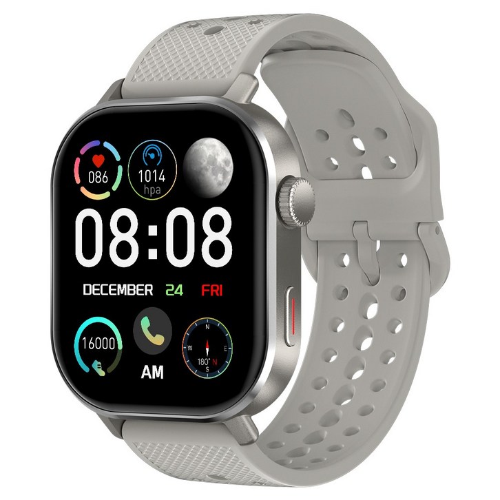 와피크 아웃도어 스마트 워치 ST60 SOS통화 AI운동인식 스포츠시계, GPS  블루투스, 5.4cm, 실버