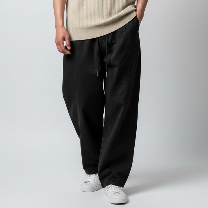 펜타온 여름용 밴딩 캐쥬얼 세미 와이드 슬랙스 이지 팬츠