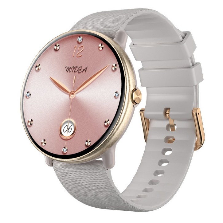 WAPIK 통화가능 스마트워치 Y6 1.43인치 AMOLED 대화면 한글지원, GPS  블루투스, 3.6cm, 골드