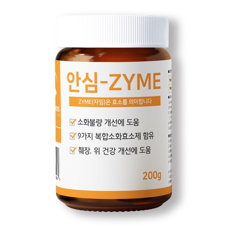 펫파트너스 강아지 고양이 구토, 설사, 췌장염, 위 건강개선 소화효소제 안심ZYME안심자임 200g