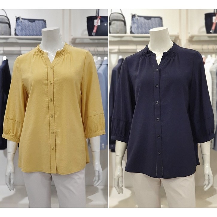 크로커다일레이디 소프트 풀오픈 셔링 블라우스 CLDMBL126