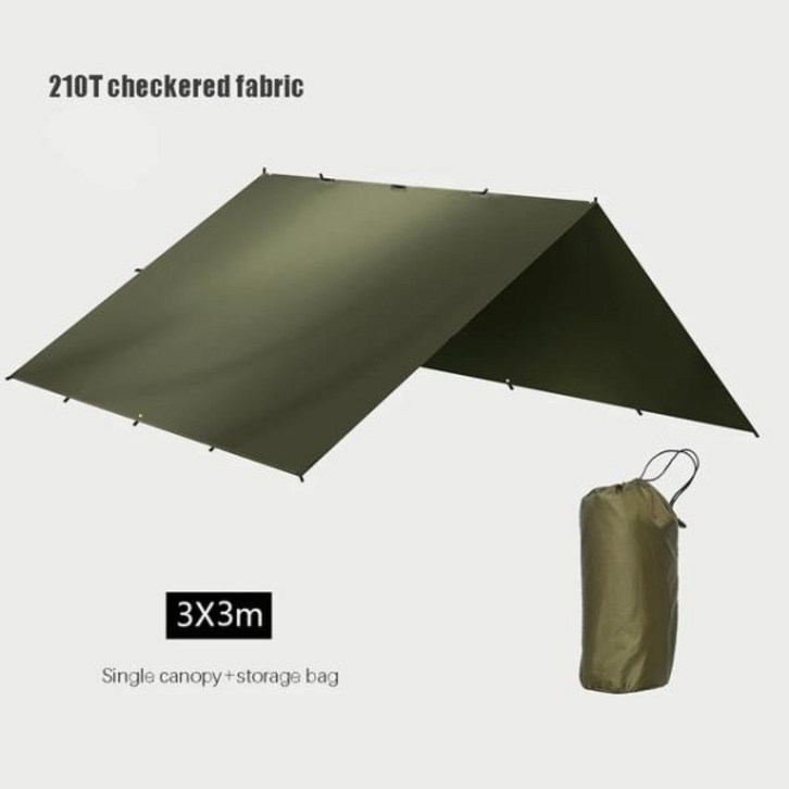 터널타프 방수 타프 텐트 UV 차단 야외 하이킹 백패킹 캠핑 관광 해변 태양 쉘터 4x4m, 01 3X3 Olive Green