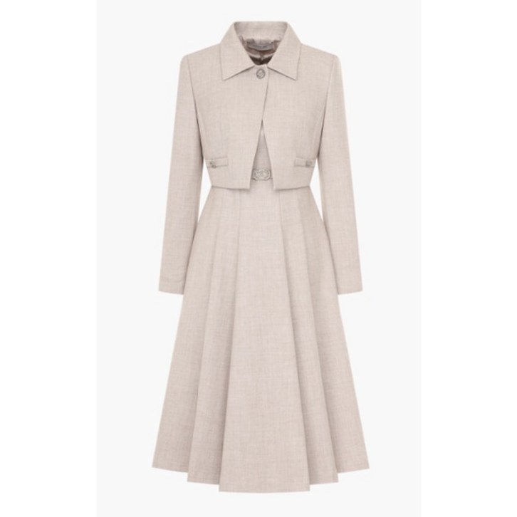 백화점판 케네스레이디 인기 크롭 자켓 플리츠 원피스 세트 PP0 하객룩 데이트룩