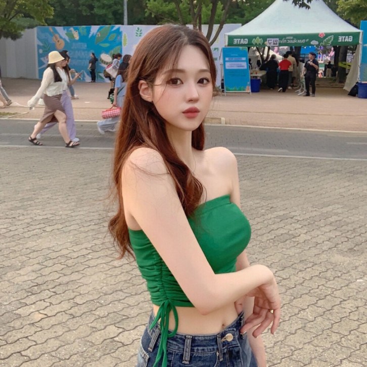 워너비뮤즈   워터밤 시선강탈   체형보정 셔링 브라탑