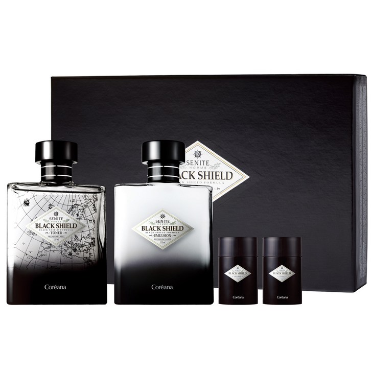 4종코리아나 세니떼 옴므 블랙쉴드 2종기획쇼핑백, 1세트