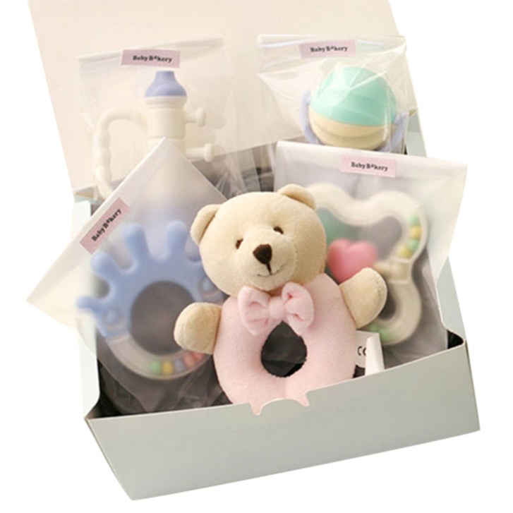 베이비베이커리 신생아용 곰돌이딸랑이와 친구들 출산선물세트 20230511