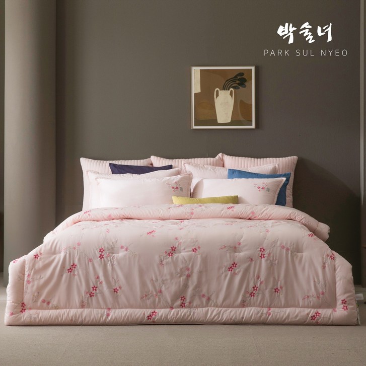 박술녀 순면 광목 차렵 침구 풀세트 작품명 야생화 이불패드베개커버  빠른배송  가을이불  겨울이불  항균이불  선물포장  부모님선물  예단혼수