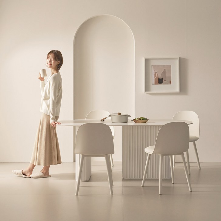 제이픽스 그레이스 세라믹 양타원 테이블 방문설치, 상판 마블 다리 화이트, 4인용 제이픽스 그레이스 세라믹 양타원 테이블 방문설치, 상판 마블 다리 화이트, 4인용