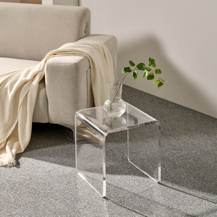 아크홀릭 감성 인테리어 투명 아크릴 사이드 마르코 테이블 맞춤제작  소파 협탁 거실 테이블