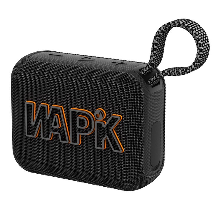 와피크 무선 미니 블루투스 스피커 휴대용 캠핑용 고음질 IPX7 방수, 블랙, AERO5