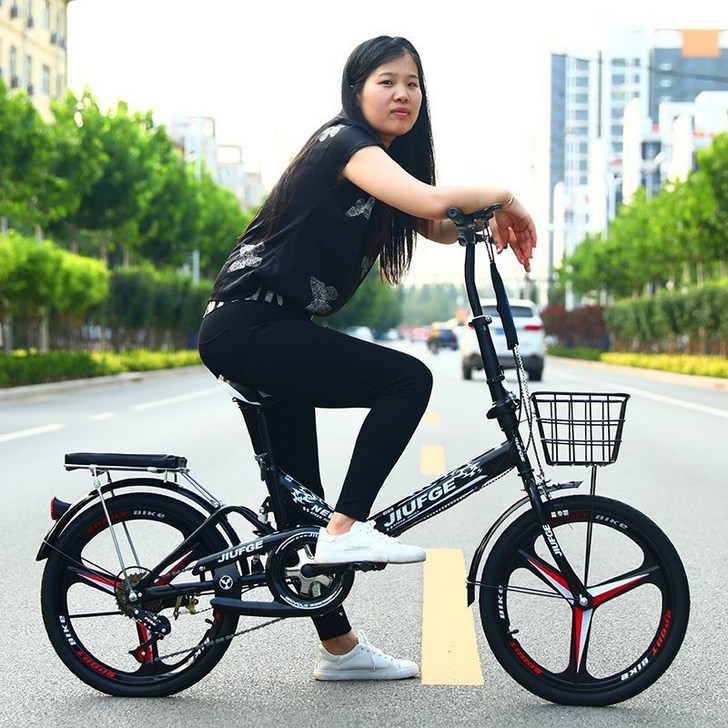20인치 경량 미니벨로 자전거 접이식 휴대용 초경량 폴딩 자전거 출퇴근용 실내외 운동용 조립 필요 없는 편리한 디자인