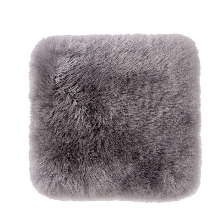 천연 호주산 양모 양털 방석 겨울 사각 화이트 패치워크 가죽 40 x 40cm