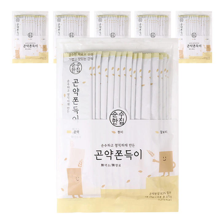 순수한집 곤약쫀드기 현미맛, 375g, 6개