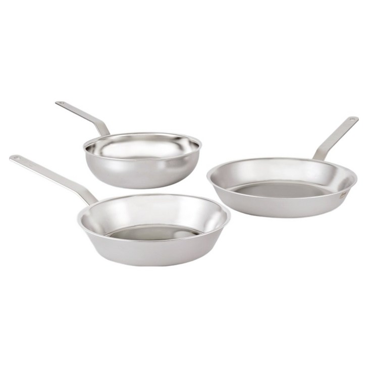 스테니 인덕션 무연마제 통5중 스텐후라이팬 세트 2개, 스텐팬 28cm  스텐웍 24cm, 1세트