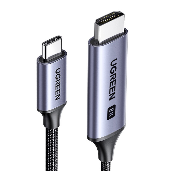 유그린 울트라 8K C타입 HDMI 2.1 미러링 케이블, 1개, 1.5m 유그린 울트라 8K C타입 HDMI 2.1 미러링 케이블, 1개, 1.5m