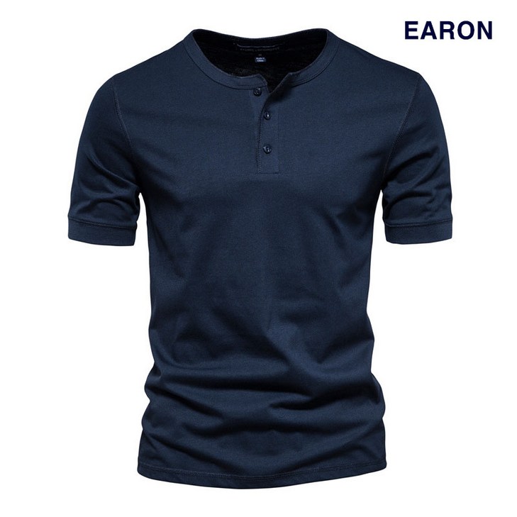 EARON 3버튼 프리미엄 코튼 베이직 반팔 티셔츠