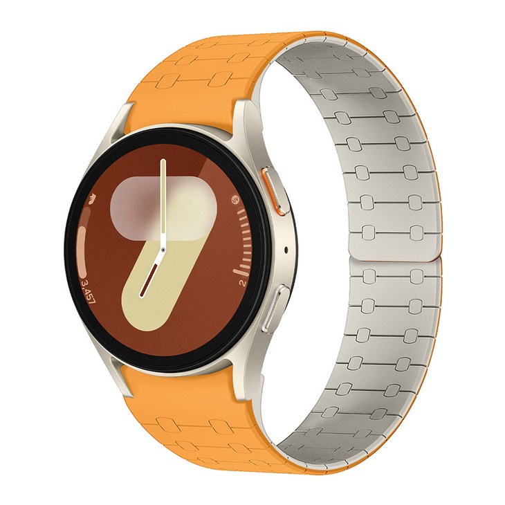 아이몰 갤럭시워치 초경량 에어핏 실리콘 마그네틱 스트랩, 오렌지크림, 1개