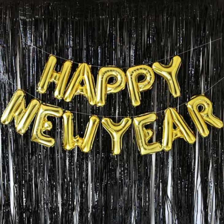 HAPPY NEWYEAR 은박풍선 커튼 세트