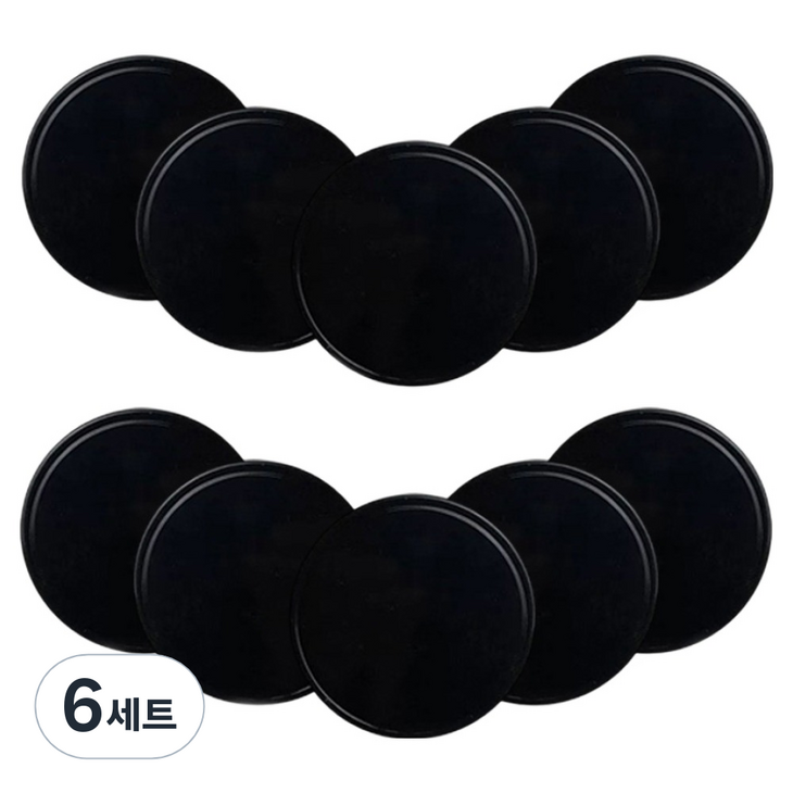808 차량용 다용도 논슬립 코인 겔 대시보드 패드 8 x 8 cm x 10p 세트, 블랙, 6세트